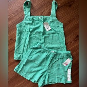 Target Women's Mint Green Linen-Blend Tank & Shorts Set